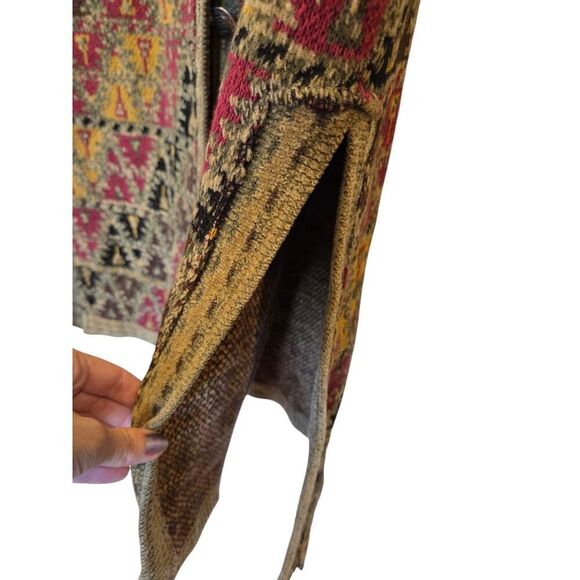 Soft Surroundings Long Cardigan Sweater Tapestry Jacket Art Wear Boho Heavy | M - Picture 8 of 13